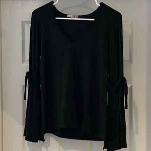 Red Haute Bell Sleeve with Tie Top